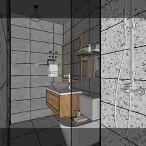 فضای داخلی آپارتمان مسکونی مدرن برای اسکچاپ