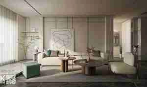 طراحی مینیمال و آرامش در فضای نشیمن مدرن برای اسکچاپ