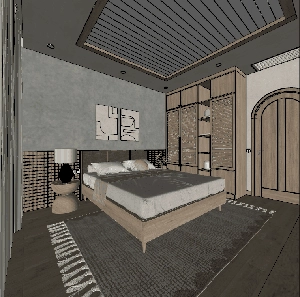 طراحی اتاق خواب مینیمال برای اسکچاپ