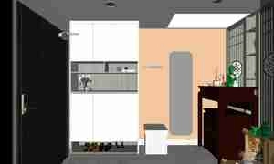 طراحی داخلی نشیمن و آشپزخانه مدرن و مینیمال برای اسکچاپ