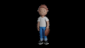 دختر گرافیکی 3d با کیف در دست
