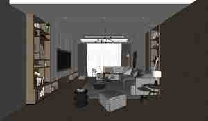 طراحی داخلی فضای نشیمن مدرن برای اسکچاپ