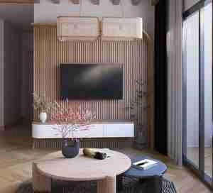 طراحی داخلی نشیمن  مدرن و مینیمال برای اسکچاپ