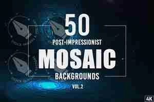 50 Post-Impressionist Mosaic Backgrounds بک گراند موزائیک