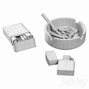 ست سیگار و زیر سیگاری و فندک برای اسکچاپ