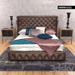 تخت خواب با طرح لمسه قهوه ای  Roche Bobois Maestro