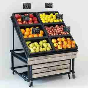 ویترین میوه فروشی Rack with fruits