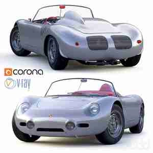 ماشین رنگ نقره ای Porsche  Spyder RS 1960