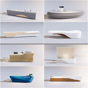 انواع میز پذیرش و نیز منشی لوکس برای اسکچاپ