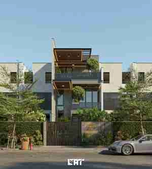 ترکیب مدرنیته و طبیعت در نمای ساختمان برای اسکچاپ