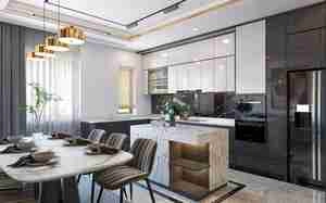 طراحی آشپزخانه‌ای مدرن با ترکیب ظرافت و کارایی برای اسکچاپ