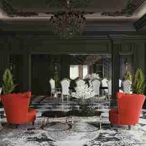 طراحی داخلی نشیمن کلاسیک برای اسکچاپ