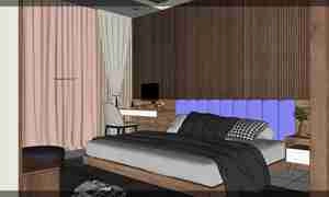 طراحی داخلی اتاق خواب مدرن برای اسکچاپ