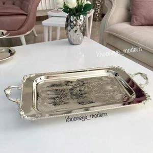 سرویس چایخوری برنزی با روکش نقره و نیکل