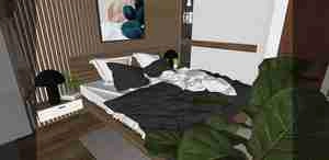 طراحی داخلی اتاق خواب مدرن برای اسکچاپ