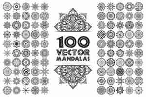 100 وکتور ماندلا Mandala in ethnic style eps