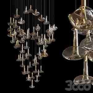 لوستر با آویز های ریز شیشه ای Lamp1