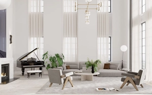 طراحی دکوراسیون ویلا تبریز تم سفید دوبلکس