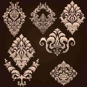 گل های هنری طرح داماسک damask ornamental