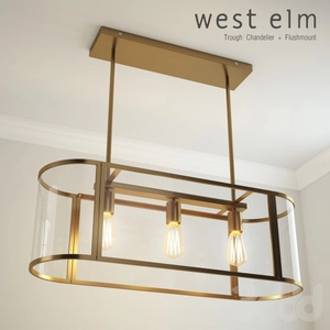 آویز برنجی سه لامپ ای west elm