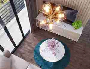 طراحی داخلی نشیمن مینیمال برای اسکچاپ