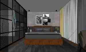 طراحی داخلی اتاق خواب مدرن برای اسکچاپ