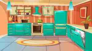 kitchen interior background  بک گراند آشپزخانه فلت