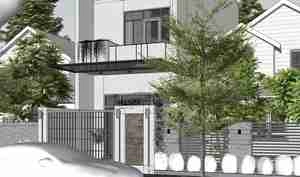 طراحی نما مدرن با رنگ سفید برای اسکچاپ