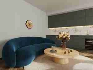 طراحی داخلی اتاق خواب مدرن با نشیمن جدا برای اسکچاپ