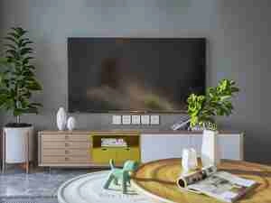 طراحی داخلی فضای نشیمن و آشپزخانه مدرن برای اسکچاپ