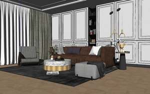 طراحی نشیمن به سبک نئوکلاسیک در اسکچاپ