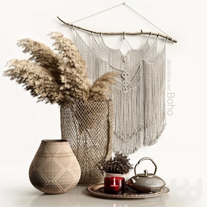 دکوری ماکرومه بافی و ست گلدون Boho