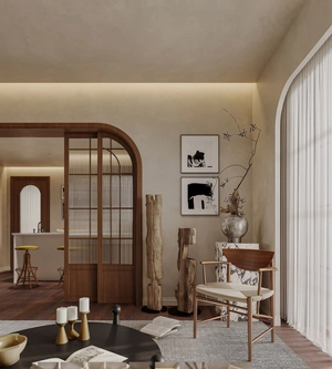 طراحی دکوراسیون با تم چوب شهرک غرب