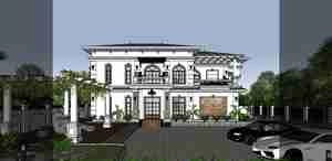 طراحی ویلا و محوطه مدرن برای اسکچاپ