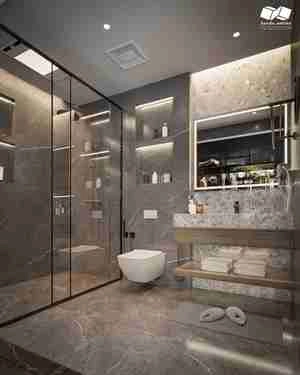 طراحی اتاق خواب با کمد دیواری مشکی و تخت سفید