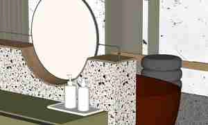 طراحی سرویس بهداشتی در سبک مدرنیته و مینیمالیسم برای اسکچاپ