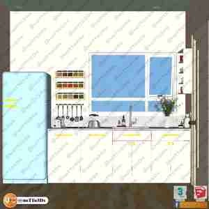 مدلینگ فضای آشپزخانه کوچک برای اسکچاپ