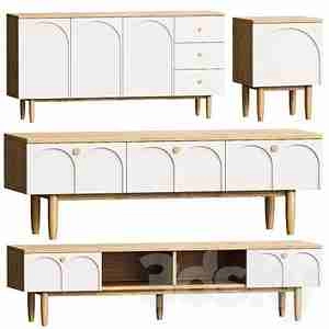 کمد دراور، تلویزیون، میز کنار تخت آرکا