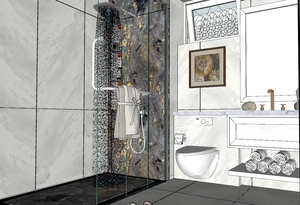 طراحی حمام و سرویس بهداشتی برای اسکچاپ