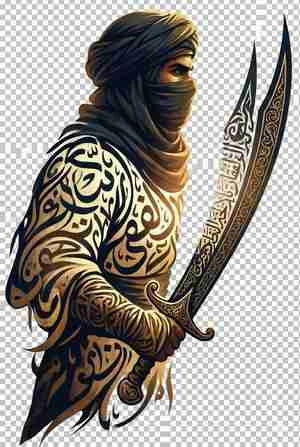تصویری هنری امام علی و شمشیر ذوالفقار