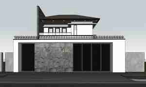 طراحی خانه مسکونی با سقف شیبدار برای اسکچاپ