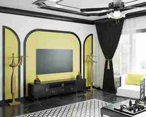 طراحی داخلی فضای نشیمن با تلفیقی از هنرهای شرقی و مدرن برای اسکچاپ