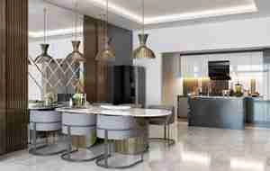 طراحی آشپزخانه مدرن و لوکس برای اسکچاپ