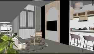 فضایی دلنشین و مدرن با ترکیب رنگ و نور برای اسکچاپ