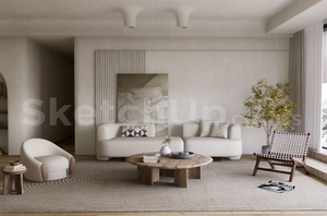 طراحی داخلی فضای نشیمن مدرن حشمتیه