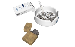 ست سیگار و زیر سیگاری و فندک برای اسکچاپ