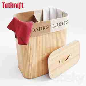 آبجکت سبد چوبی حصیری Basket for Laundry Tatkraft