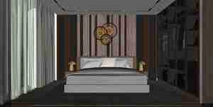 طراحی داخلی اتاق خواب مدرن برای اسکچاپ