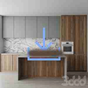 کابینت آشپزخانه ترکیب طرح چوب و سفید