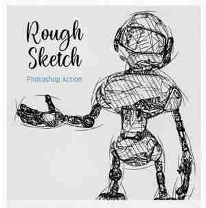 Rough Sketch Photoshop Action اکشن فتوشاپ برای اسکچ کردن عکس